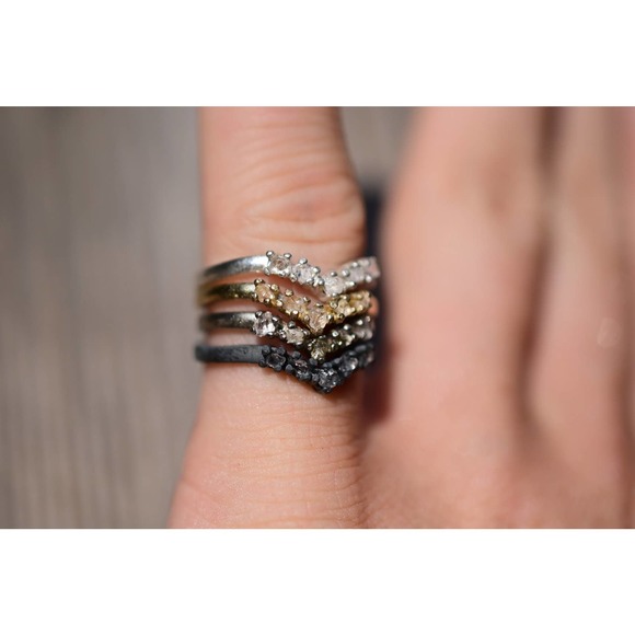 alternative raw diamond engagement ring raw crystal size 4 5 6 7 8 8 9 1… - Picture 5 of 10